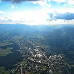 Flugwegposition um 14:43:35: Aufgenommen in der Nähe von Gemeinde Ternitz, Österreich in 1547 Meter